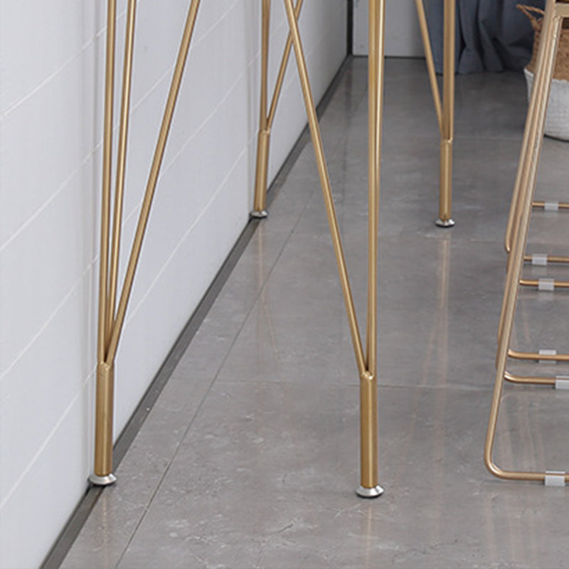 Rechteckiger Bartisch im Glam-Stil, Bartisch aus Holz mit 4 Beinen