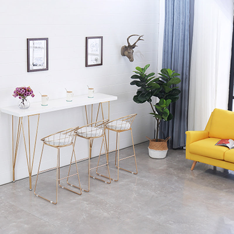 Rechteckiger Bartisch im Glam-Stil, Bartisch aus Holz mit 4 Beinen