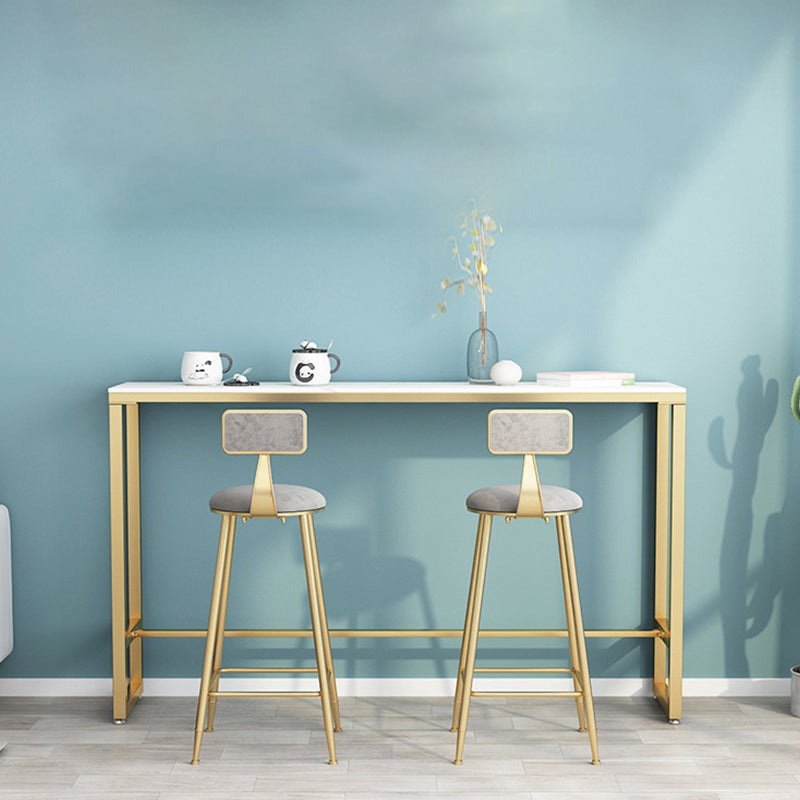 Mesa moderna con altura de barra, mesa de bar con tapa de mármol sintético para uso en Patio