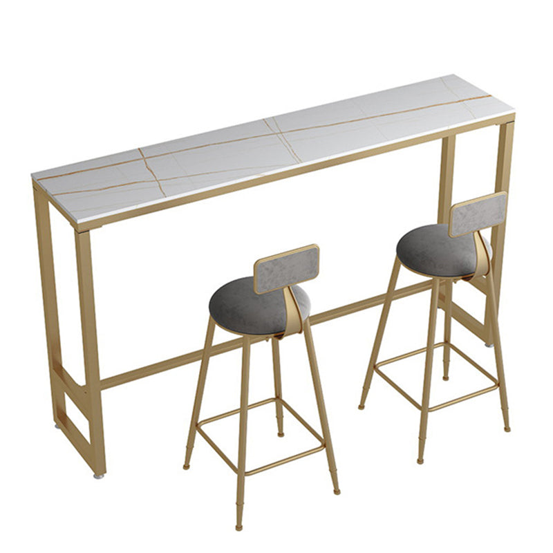 Mesa moderna con altura de barra, mesa de bar con tapa de mármol sintético para uso en Patio