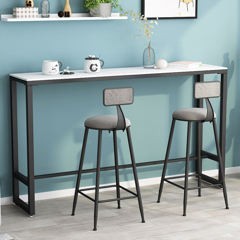 Mesa moderna con altura de barra, mesa de bar con tapa de mármol sintético para uso en Patio