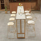 Moderner, barhoher Bistro-Bartisch mit Kunstmarmorplatte und goldenem Sockel