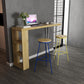 Industrial Rectangle Bistro Bar Desk Pine Solid Wood Bar Dining Table 47.2"L x 15.7"W x 39.4"H White Without Chairs Clearhalo 'Bar Furniture' 'Bar Tables' 'bar_tables' 'furn' 'furn_bar_tables' 'Furniture' 'Kitchen & Dining Furniture' 6412771
