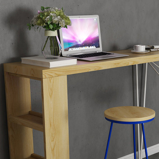 産業長方形ビストロバーデスクパインソリッドウッドバーダイニングテーブル