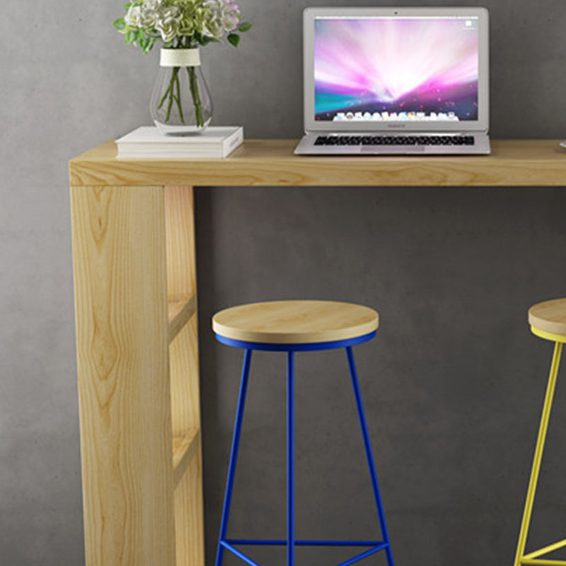 Industrial Rectangle Bistro Bar Desk Pine Solid Wood Bar Dining Table Clearhalo 'Bar Furniture' 'Bar Tables' 'bar_tables' 'furn' 'furn_bar_tables' 'Furniture' 'Kitchen & Dining Furniture' 6412777