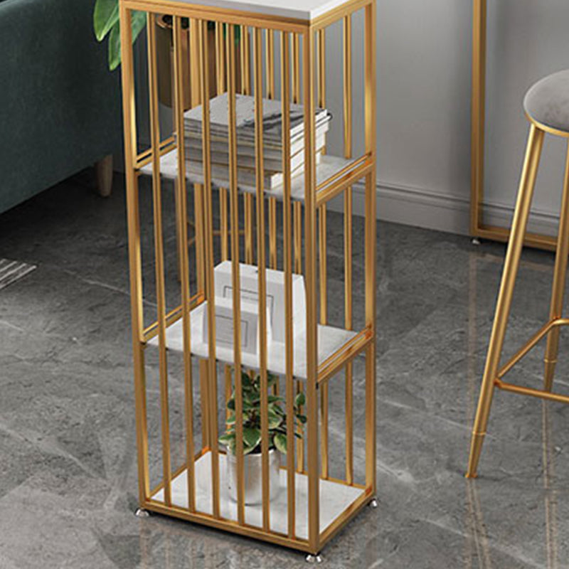 Modern Bar-height Table FauxMarble Top Bistro Bar Table with 3 Shelve Clearhalo 'Bar Furniture' 'Bar Tables' 'bar_tables' 'furn' 'furn_bar_tables' 'Furniture' 'Kitchen & Dining Furniture' 6412792