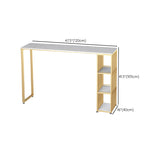 Modern Bar-height Table FauxMarble Top Bistro Bar Table with 3 Shelve Clearhalo 'Bar Furniture' 'Bar Tables' 'bar_tables' 'furn' 'furn_bar_tables' 'Furniture' 'Kitchen & Dining Furniture' 6412800