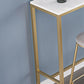 Modern Bar-height Table White Faux Marble Top Bistro Pub Table Clearhalo 'Bar Furniture' 'Bar Tables' 'bar_tables' 'furn' 'furn_bar_tables' 'Furniture' 'Kitchen & Dining Furniture' 6412850