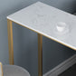 Mesa de bar estilo bistró con tapa de mármol sintético Glam y 3 estantes