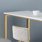 Mesa de bar estilo bistró con tapa de mármol sintético Glam y 3 estantes