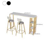 Mesa de altura de barra glamorosa Mesa de pub de bistro de mármol de imitación con 3 estantes