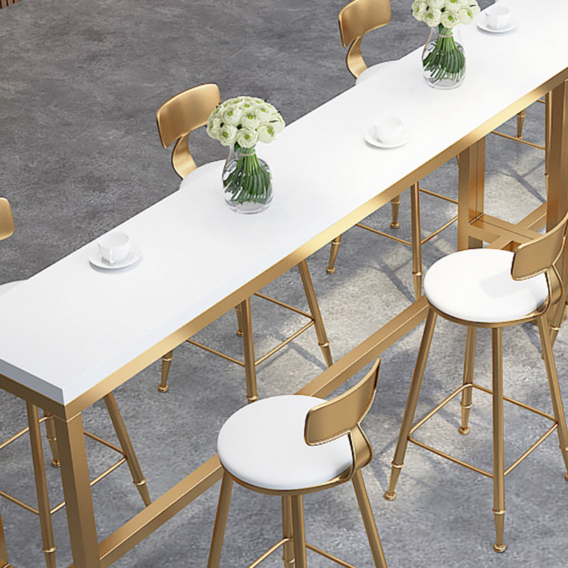 Glam Style Rectangle Bar Table Pine Solid Wood Bar Height Table with Footrest Clearhalo 'Bar Furniture' 'Bar Tables' 'bar_tables' 'furn' 'furn_bar_tables' 'Furniture' 'Kitchen & Dining Furniture' 6412906