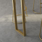 Rechteckiger Bartisch im glamourösen Stil, Stehtisch aus Kunstmarmor mit Kufengestell
