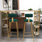 Table de bar de style Glam, table de bistro à double caisson en faux marbre avec rangement