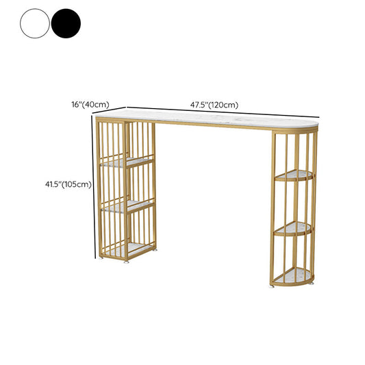 グラムスタイルバーテーブルフェイク大理大理石の二重台座ビストロストレージ付き