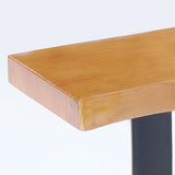 Mesa de altura de barra industrial Mesa de pub de bistro de madera maciza con base negra