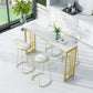 Glam Style Rectangle Bar Table Faux Marble Fixed Bar Height Table for Indoor 47.2"L x 15.7"W x 41.3"H Without Chairs Clearhalo 'Bar Furniture' 'Bar Tables' 'bar_tables' 'furn' 'furn_bar_tables' 'Furniture' 'Kitchen & Dining Furniture' 6412973