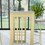 Mesa de barra rectangular de estilo glamorosa mesa de altura de barra fija de mármol para interiores
