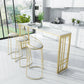 Glam Style Rectangle Bar Table Faux Marble Fixed Bar Height Table for Indoor Clearhalo 'Bar Furniture' 'Bar Tables' 'bar_tables' 'furn' 'furn_bar_tables' 'Furniture' 'Kitchen & Dining Furniture' 6412982