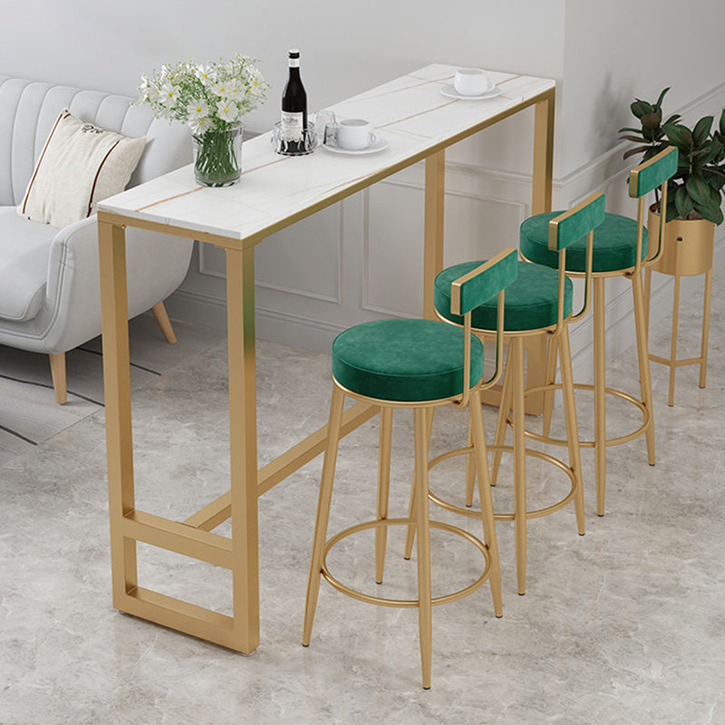 Tavolo moderno da bar con piano in finto marmo, tavolo da pub bistrot con base in metallo