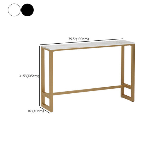 Tavolo moderno a barre a barre in falsa tavolo da pub per bistrot top marmo con base metallica con base metallica
