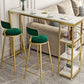 Bartisch im Glam-Stil, Steintisch mit doppeltem Sockel und Stauraum