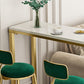 Bartisch im Glam-Stil, Steintisch mit doppeltem Sockel und Stauraum
