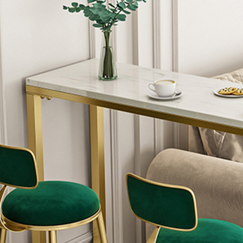 Bartisch im Glam-Stil, Steintisch mit doppeltem Sockel und Stauraum