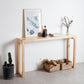 Industrial Rectangle Bistro Bar Desk Pine Solid Wood Bistro Table with Sled Base 55"L x 12"W x 33"H Natural Without Chairs Clearhalo 'Bar Furniture' 'Bar Tables' 'bar_tables' 'furn' 'furn_bar_tables' 'Furniture' 'Kitchen & Dining Furniture' 6413022