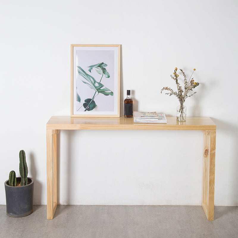 Industrial Rectangle Bistro Bar Desk Pine Solid Wood Bistro Table with Sled Base Clearhalo 'Bar Furniture' 'Bar Tables' 'bar_tables' 'furn' 'furn_bar_tables' 'Furniture' 'Kitchen & Dining Furniture' 6413032