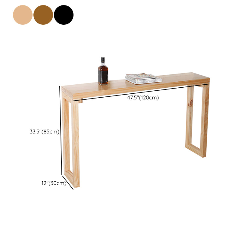 Industrial Rectangle Bistro Bar Desk Pine Solid Wood Bistro Table with Sled Base Clearhalo 'Bar Furniture' 'Bar Tables' 'bar_tables' 'furn' 'furn_bar_tables' 'Furniture' 'Kitchen & Dining Furniture' 6413036