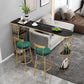 Modern Bar Height Table Faux Marble Top Bistro Bar Table with 3 Shelve