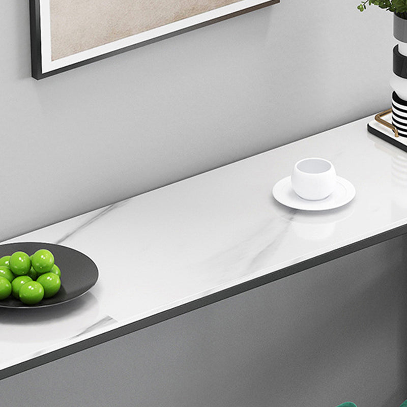 Modern Bar Height Table Faux Marble Top Bistro Bar Table with 3 Shelve