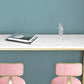 Mesa de bar rectangular de color blanco Mesa de bar de mármol sintético estilo Glam
