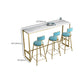 Mesa de bar rectangular de color blanco Mesa de bar de mármol sintético estilo Glam