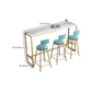 Mesa de bar rectangular de color blanco Mesa de bar de mármol sintético estilo Glam