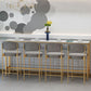 Moderner Bartisch mit weißer Kunstmarmorplatte, Bistro-Bartisch