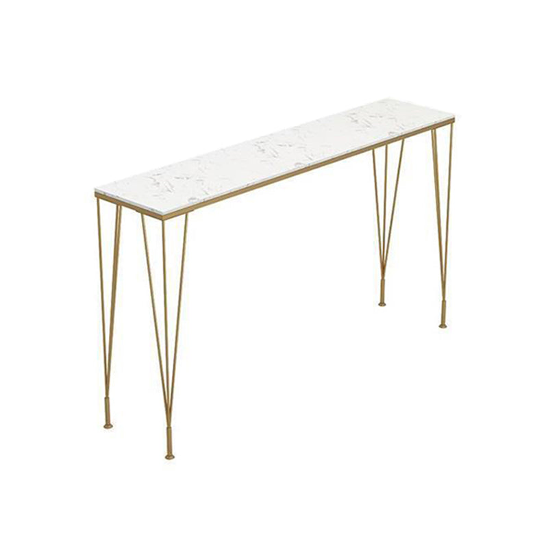 Rectangular Bar Height Table White Faux Marble Top Bistro Pub Table for Indoor Without Chairs Clearhalo 'Bar Furniture' 'Bar Tables' 'bar_tables' 'furn' 'furn_bar_tables' 'Furniture' 'Kitchen & Dining Furniture' 6413130