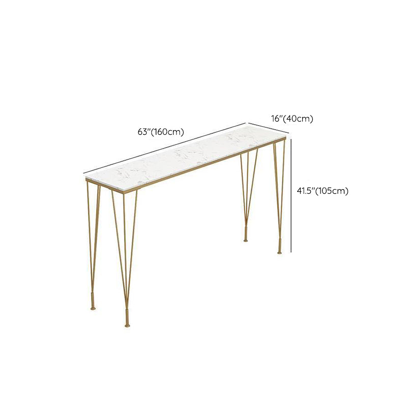 Rectangular Bar Height Table White Faux Marble Top Bistro Pub Table for Indoor Clearhalo 'Bar Furniture' 'Bar Tables' 'bar_tables' 'furn' 'furn_bar_tables' 'Furniture' 'Kitchen & Dining Furniture' 6413135