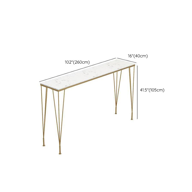 Rectangular Bar Height Table White Faux Marble Top Bistro Pub Table for Indoor Clearhalo 'Bar Furniture' 'Bar Tables' 'bar_tables' 'furn' 'furn_bar_tables' 'Furniture' 'Kitchen & Dining Furniture' 6413138
