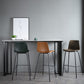 Industrial Bar Height Table Stone Top Bistro Bar Table for Patio Use 55.1"L x 15.7"W x 41.3"H White-Gold Without Chairs Clearhalo 'Bar Furniture' 'Bar Tables' 'bar_tables' 'furn' 'furn_bar_tables' 'Furniture' 'Kitchen & Dining Furniture' 6413140