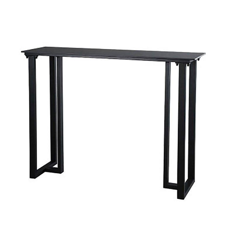 Industrial Bar Height Table Stone Top Bistro Bar Table for Patio Use Black-Gold Without Chairs Clearhalo 'Bar Furniture' 'Bar Tables' 'bar_tables' 'furn' 'furn_bar_tables' 'Furniture' 'Kitchen & Dining Furniture' 6413148