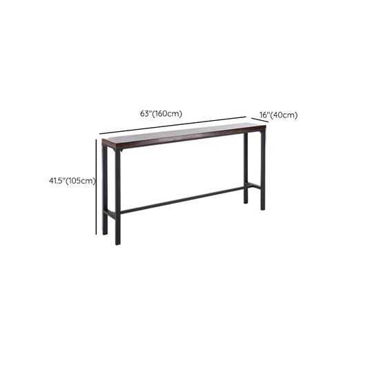 Tavolo da altezza della barra industriale tavolo da bar in legno massiccio con base nera