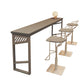Industrial Rectangle Bistro Bar Desk Solid Wood Bistro Table with Double Pedestal Black Without Chairs Clearhalo 'Bar Furniture' 'Bar Tables' 'bar_tables' 'furn' 'furn_bar_tables' 'Furniture' 'Kitchen & Dining Furniture' 6413194