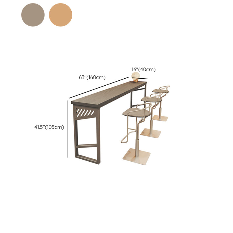 Industrial Rectangle Bistro Bar Desk Solid Wood Bistro Table with Double Pedestal Clearhalo 'Bar Furniture' 'Bar Tables' 'bar_tables' 'furn' 'furn_bar_tables' 'Furniture' 'Kitchen & Dining Furniture' 6413195