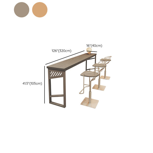 Industrial Rectangle Bistro Bar Desk Solid Wood Bistro Table with Double Pedestal Clearhalo 'Bar Furniture' 'Bar Tables' 'bar_tables' 'furn' 'furn_bar_tables' 'Furniture' 'Kitchen & Dining Furniture' 6413202