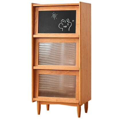 Contemporary Cabinet Bar Pulls Solid Wood with Glass Doors Paned Accent Cabinet