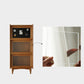 Contemporary Cabinet Bar Pulls Solid Wood with Glass Doors Paned Accent Cabinet