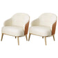 Contemporary Barrel Accent Chair Modern Arms Included Accent Armchair White Faux Leather 2 Piece Set Clearhalo 'Accent Chairs' 'accent_chairs' 'Chairs & Seating' 'furn' 'furn_accent_chairs' 'Furniture' 'Living Room Furniture' 6413301