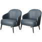 Contemporary Barrel Accent Chair Modern Arms Included Accent Armchair Blue Faux Leather 2 Piece Set Clearhalo 'Accent Chairs' 'accent_chairs' 'Chairs & Seating' 'furn' 'furn_accent_chairs' 'Furniture' 'Living Room Furniture' 6413309